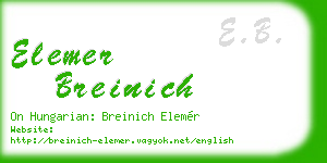 elemer breinich business card